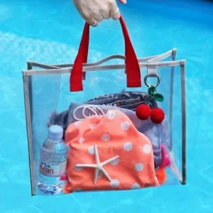 Korean Style Transparent PVC Handbag Swimming Bag Portable Fashion Beach Bag