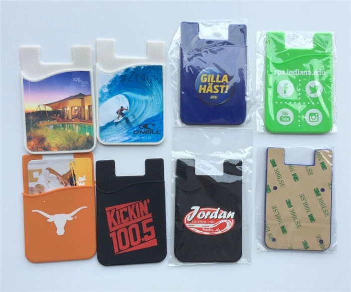 Custom Wholesale colorful 3m sticker adhesive silicone mobile phone card holder for smartphone