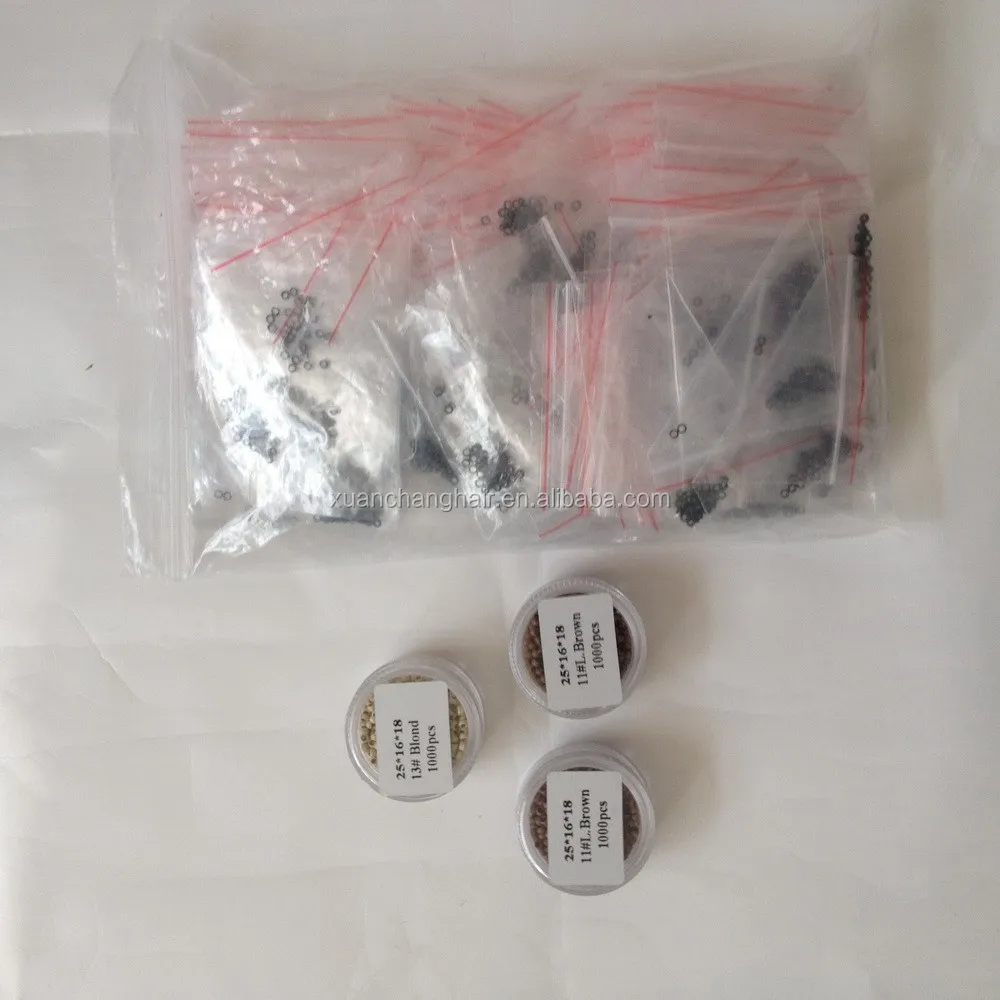 metal ring beads for stick tip hair extensions micro ring loop hair extension