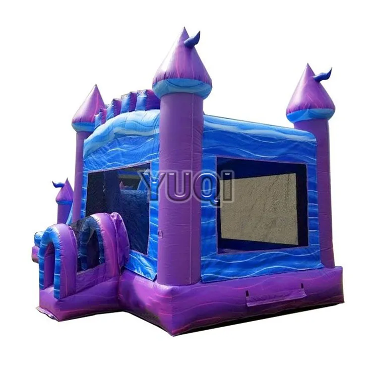 Princess castle trampoline for kids inflatable water slide pool games 0.55mm tarpaulin bouncer wet slides