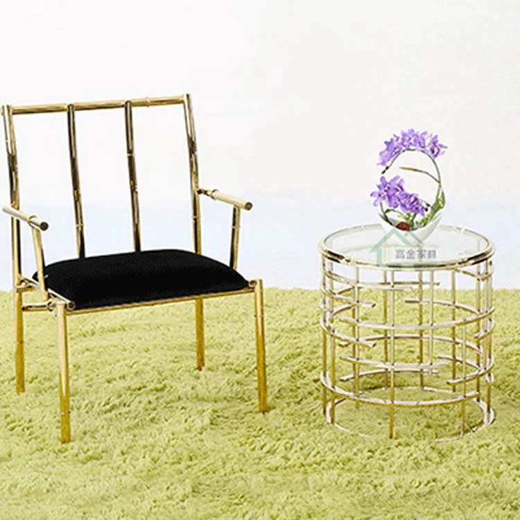 Modern Leisure Metal Bamboo Design Business Guest Office Chair With Armrest