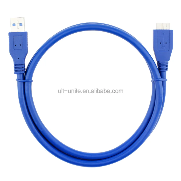 USB3.0 Male to MicroB Male Cable Blue OD=6.0mm L=3.0m