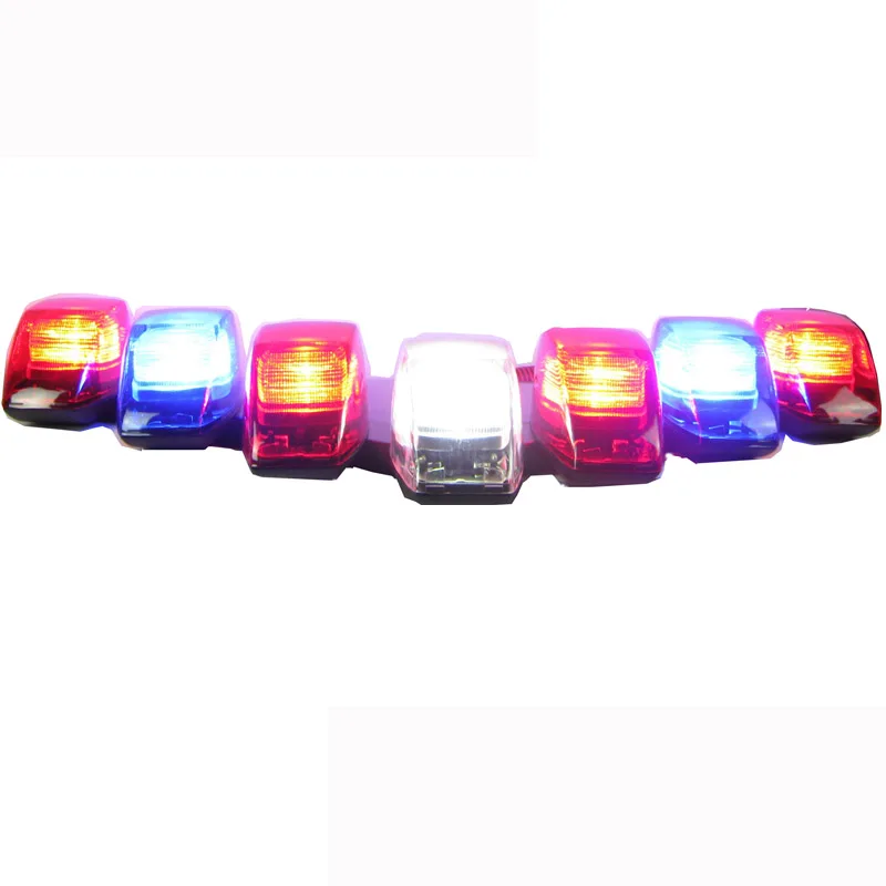 3W,amber blue red LED V7 vehicle emergency car warning lightbar with 7pcs Beacons HSV7000