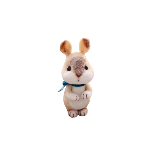 
Custom Quality Small Rabbit Soft wool Felt fabric Chucky Doll Animal toy gifts crafts handmade 