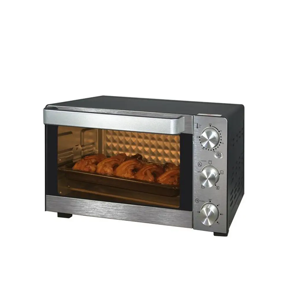 21 L White Compact Mini Electric Oven Rotisserie Toaster Black Counter Table Top Oven With Twin Hotplate And Convection (60376078390)
