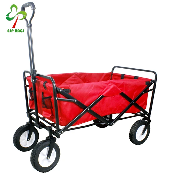 
Utility big wheel 600D shopping cart, sturdy black powder coated steel frame folding shopping cart, camping car 