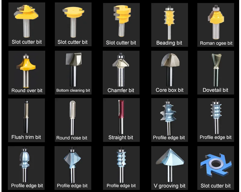 8mm shank Carbide tooth woodworking 1/2 slot router bits Grooving milling cutter for wood Trimmer engraving tools