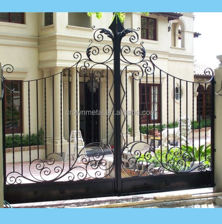 Настраиваемое украшение двора кованые ворота из кованого железа