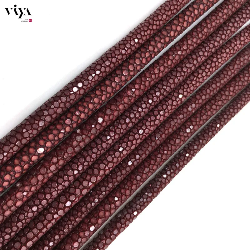 High End Quality Genuine Orange Color Stingray Leather Cord For jewelry component