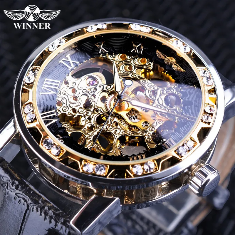 
Newest Diamond Dial Men Design Winner Mechanical Watches 