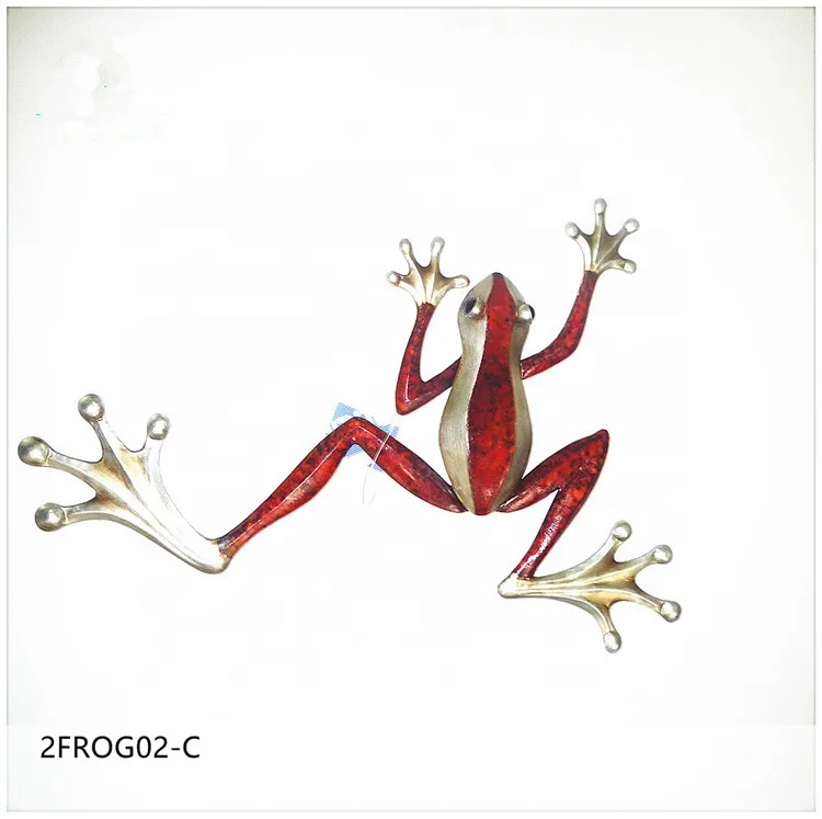 Wholesale discount Metal Wall Art Frog Decor Home Hanging Iron Crafts Green Frog