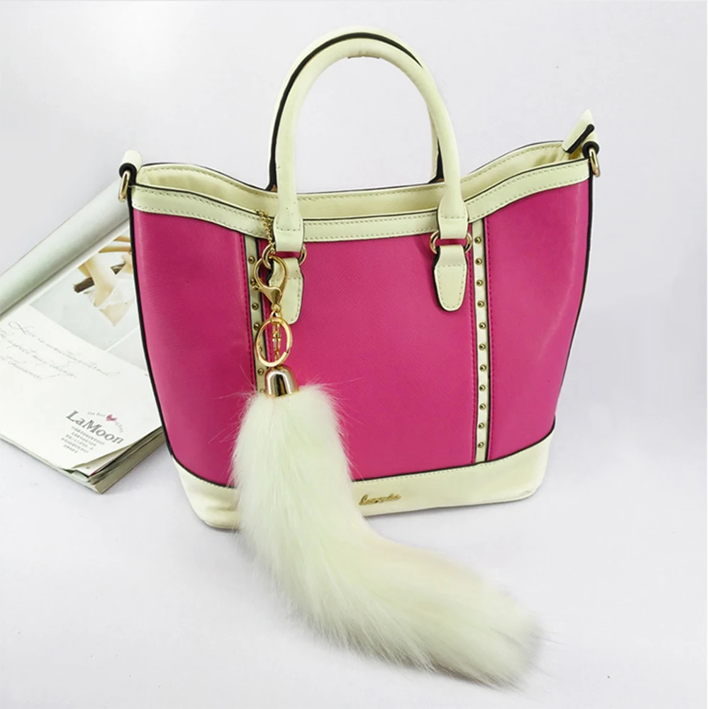 Yongze wholesale soft long cheap fake fur fake fox tails keychain