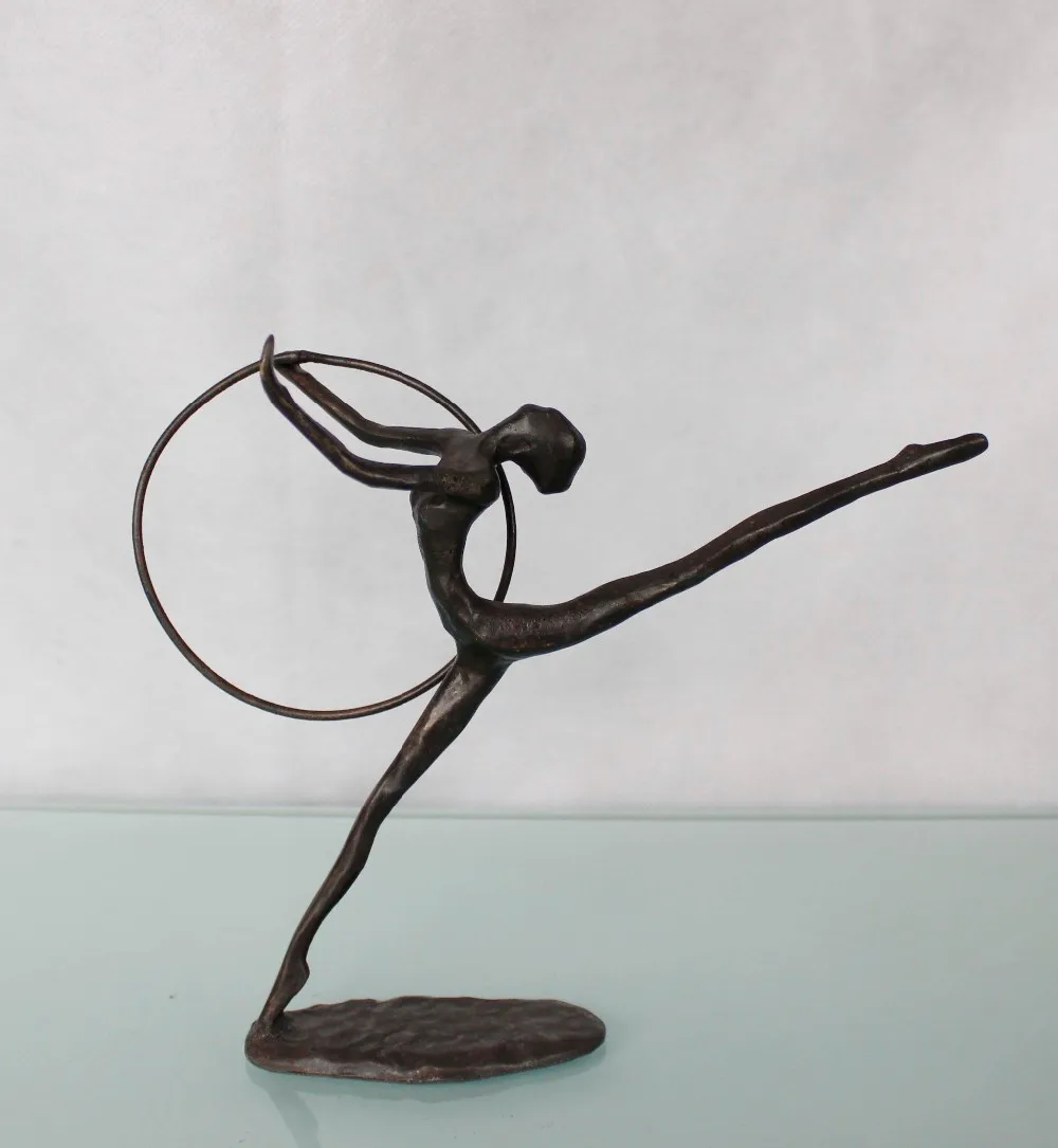 Home Decor Arts And Craft Casting Iron Handicraft Metal Bronze Dancing Figure Sculpture