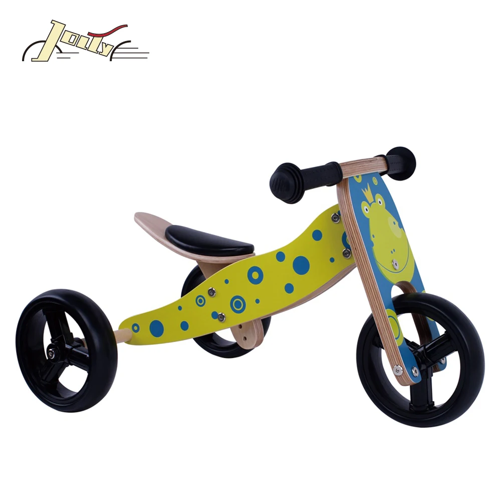 New Frog Kids 2-in-1 Wooden Balance bike and tricycle for Baby