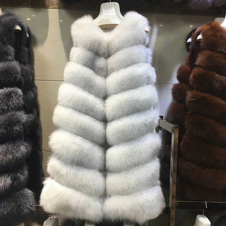 
Wholesale Fashion High-end Long fur vest 2017 new imported leather eight fox fur vest jacket 