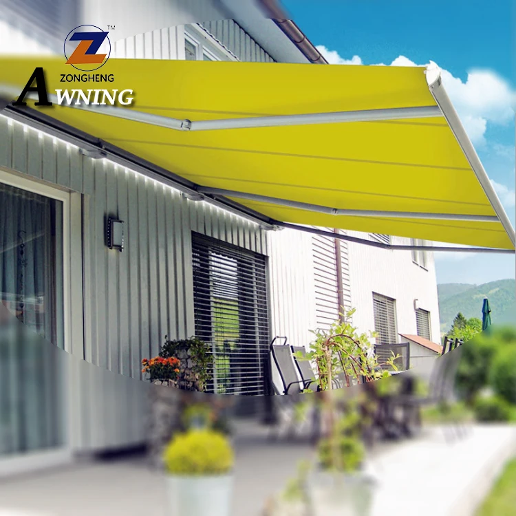 2020 High quality outdoor balcony aluminum retractable awnings with wind sensor and motor