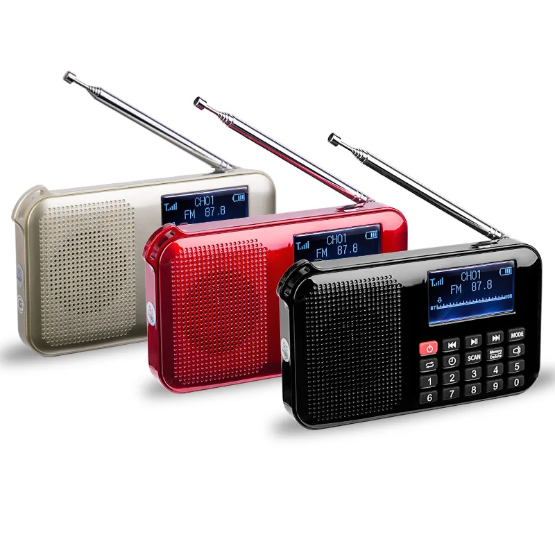 
Portable Digital SD card MP3 player solar FM radio built-in power bank 