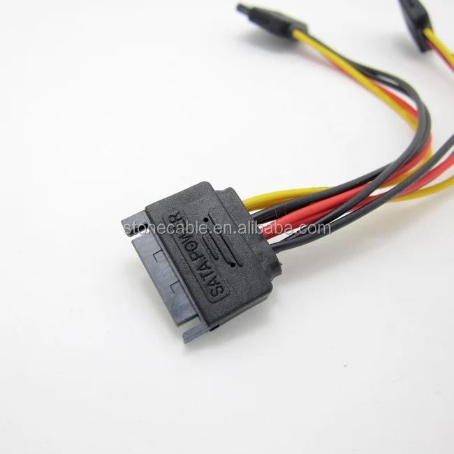  Sata 15 контактный разъем для 2 x 15-полый штифт разветвитель питания удлинитель силовой кабель (20 см)