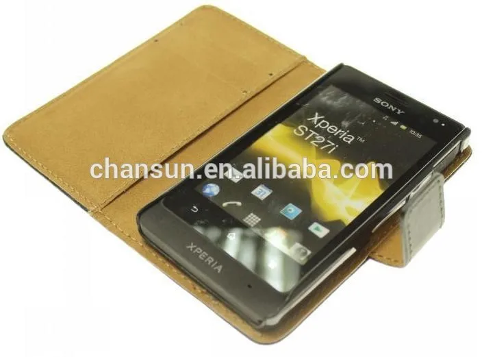бумажник стенд flip кожаный чехол для sony st27i