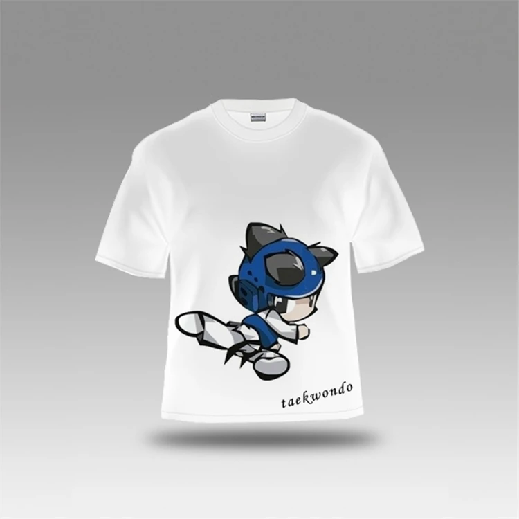 Образец, бесплатная доставка, футболка из 100% хлопка для тхэквондо