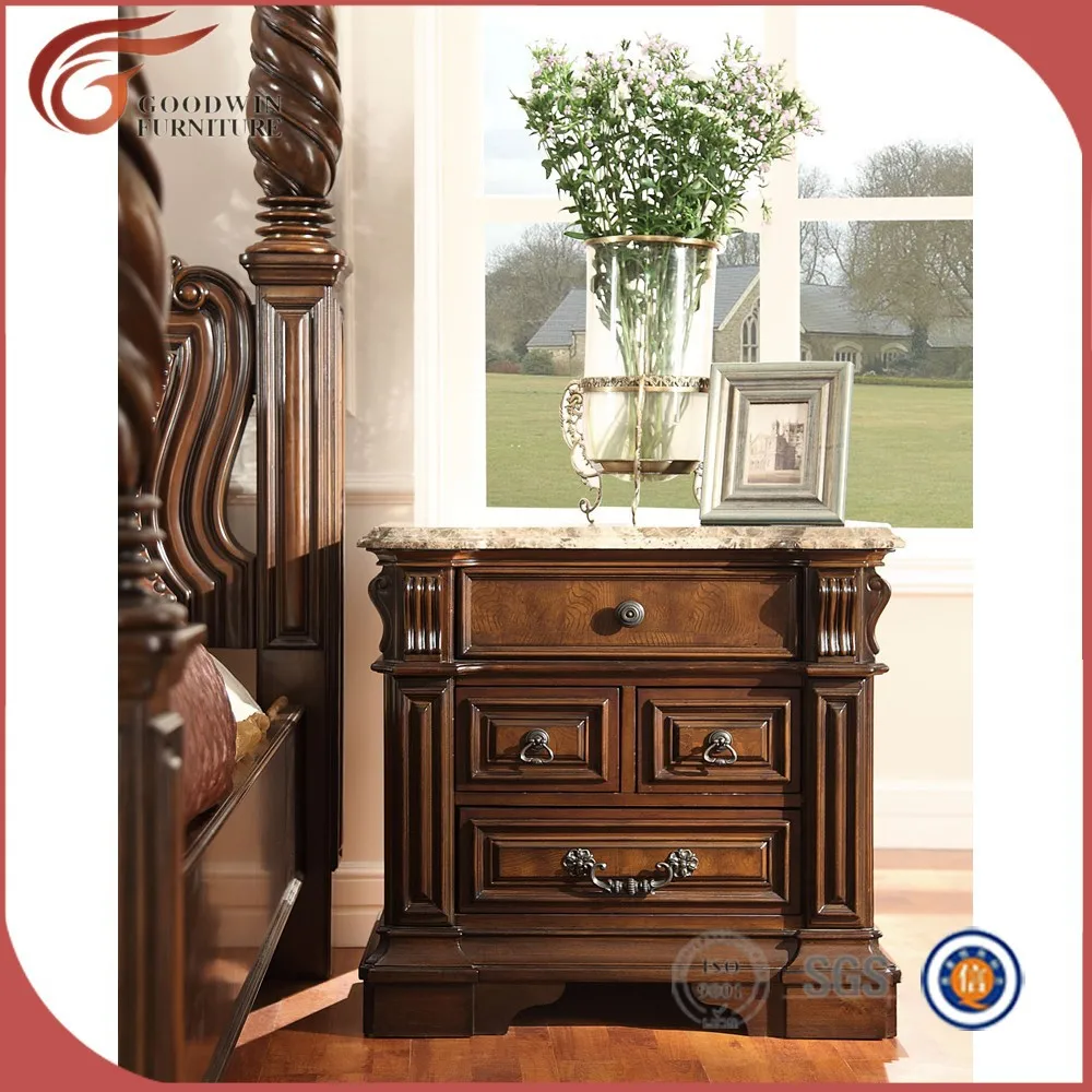 American design complete set antique wooden bedroom furniture WA148