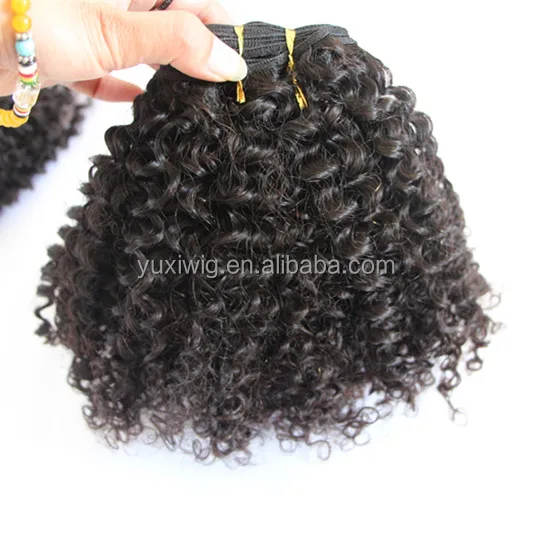 In stock 100% virgin human hair kinky curly clip ins, Best quality
