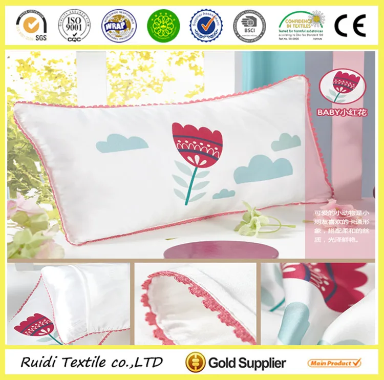 100% natural silk cartoon animal design printed toddler kids baby pillow case for bedding use