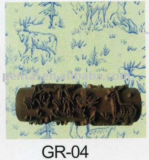 Gr-04 Hand Rubber Roller Painting Tools Design Roller And Patterned Paint Brush