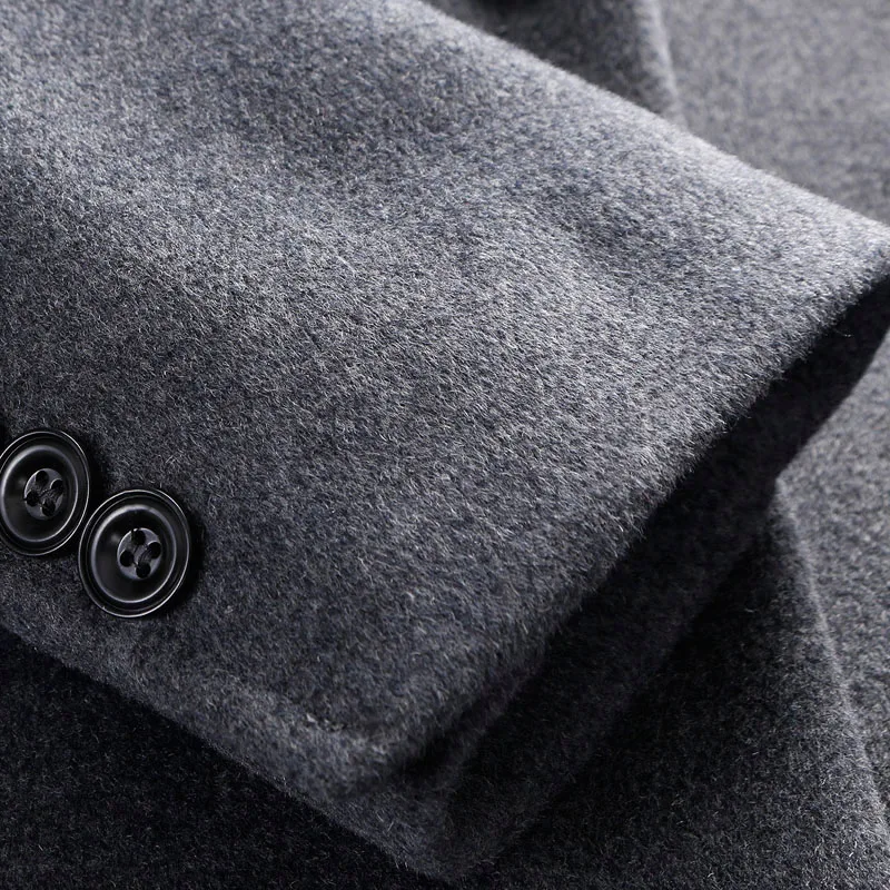 2021 Fashion Turn-down Collar Winter Casual Long Coat Custom Men Wool Jackets Overcoats For Men