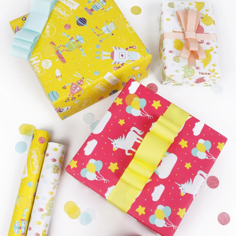 
 Горячая продажа милый дизайн напечатанный розовый Упаковка подарочная бумага рулон  