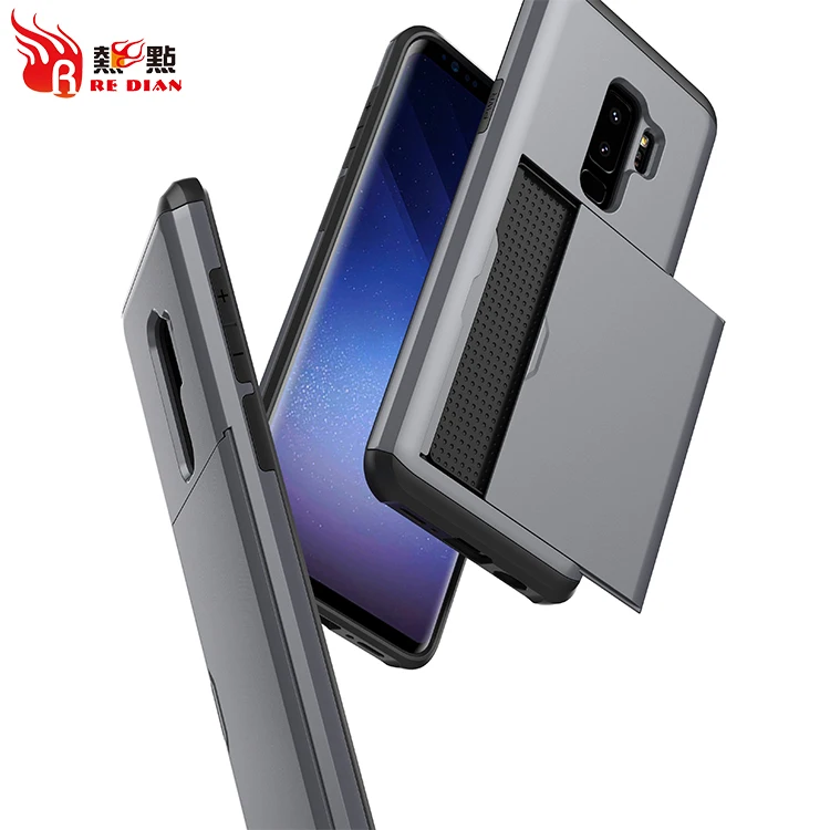 Оптовая продажа карты мобильного телефона чехол для samsung s9 плюс держателя карты случая tpu ПК бумажник чехол для galaxy s9
