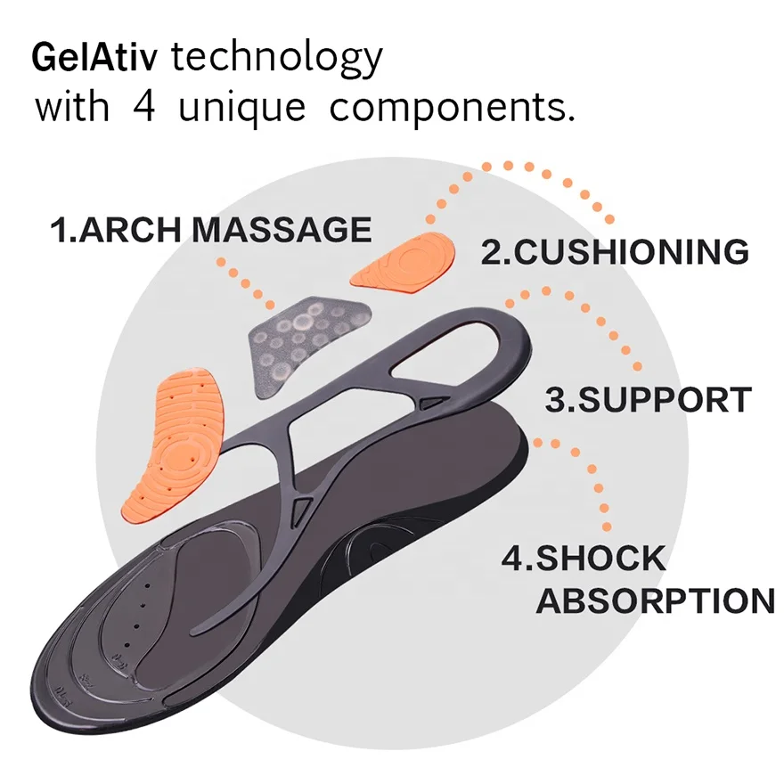 Copper Compression Plantar Fasciitis Feet Insoles Anti Fatigue Foot Pain Insole Guaranteed Highest Copper Content Shoes Insert