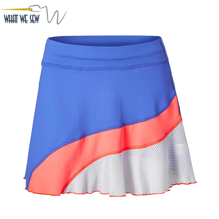 Защитная Сетчатая панель с цветными блоками UPF 50, легкий женский комплект из двух предметов, юбка для тенниса