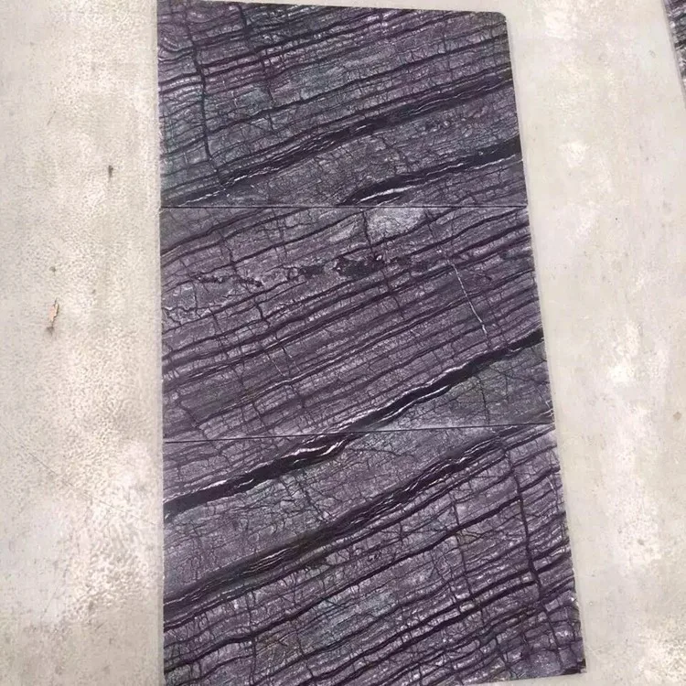 Low Price Great Quality Chinese Zebra Tree Black Forest Marble Tile On Sale