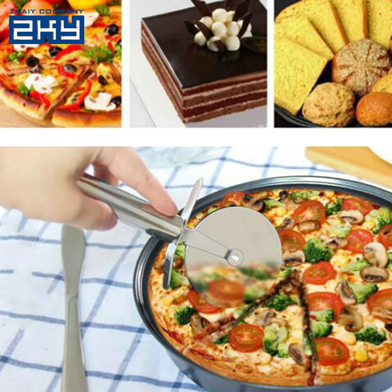 Кухонный инструмент, Круглый двойной ролик из нержавеющей стали, нож для пиццы, резак, кондитерские изделия, тесто-макарон