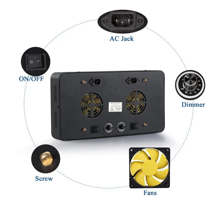 2018 New Product dimmable 300w 165w ir full spectrum led aquarium grow light panel