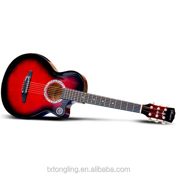 (TL-0027)38 Size Ripple Pattern Colour basswood acoustic folk guitar, chinese guitar