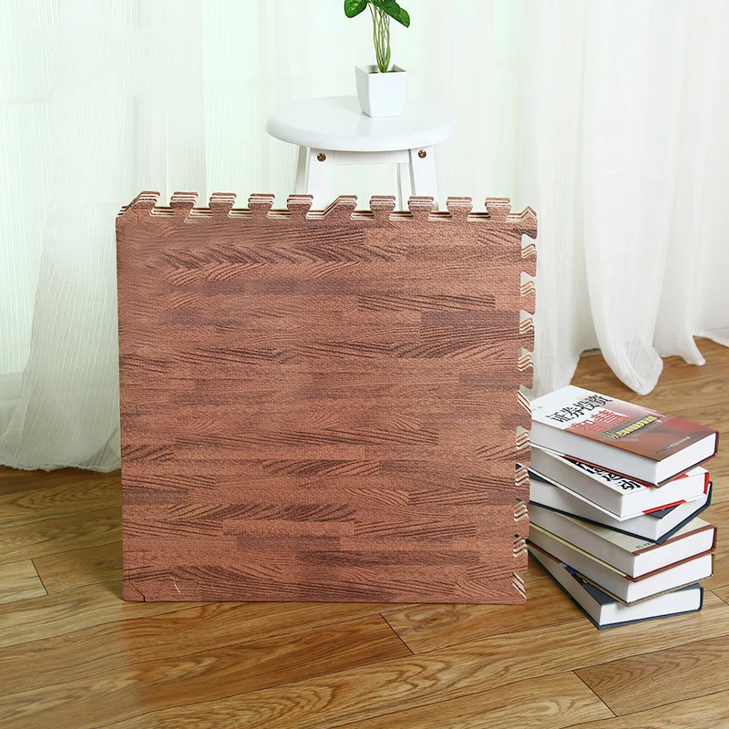 
Wooden Grain Floor Mats Foam Interlocking Mats Each Tile 1cm Thick Flooring Wood EVA Puzzle Mat 