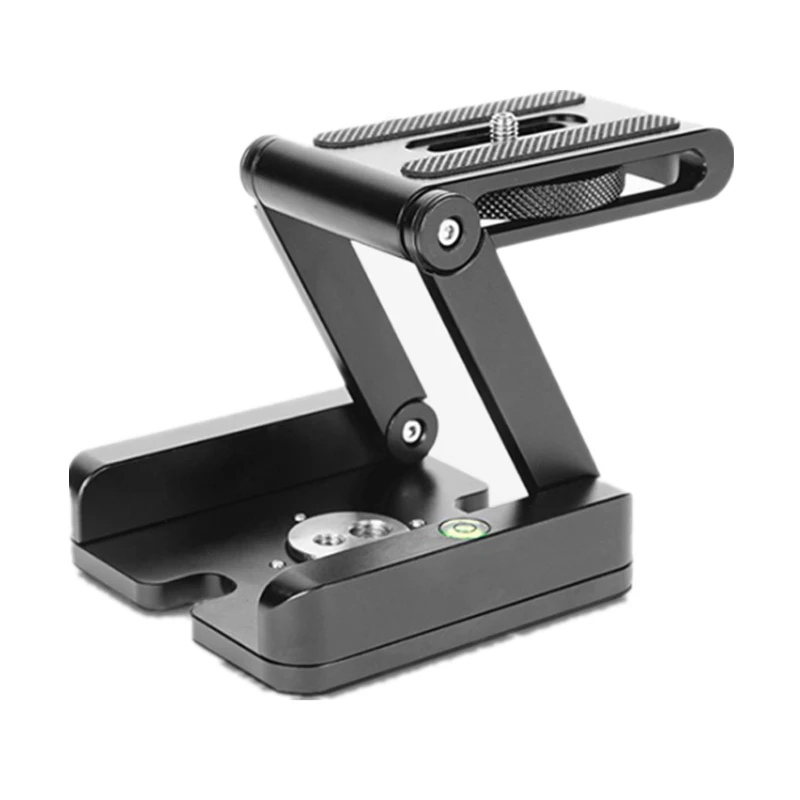 Aluminum Alloy Camera Folding Quick Release Plate Stand Holder Tripod Z type Flex Tilt Ball Head Durable Quality New Black