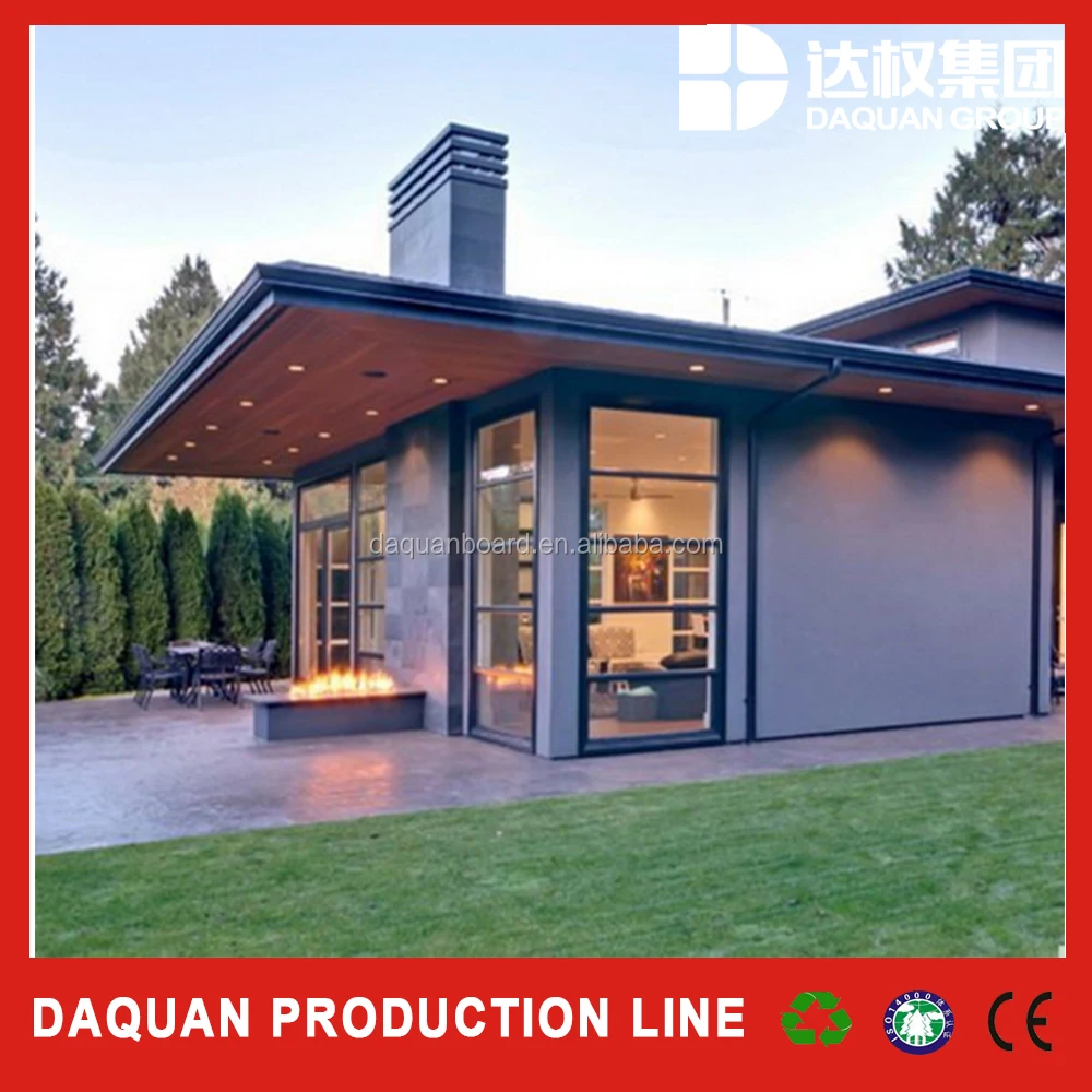 low cost modern design cement sandwich panel insulated prefab house villa manufacturer by Wuhan Daquan