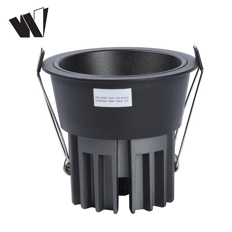 High power adjustable beam recessed COB 12w dimmable ceiling led down light