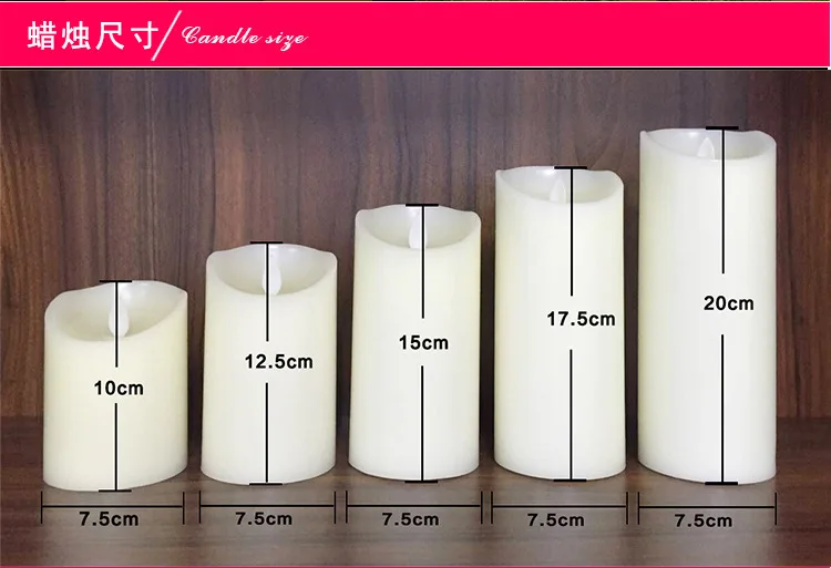 battery operated flameless christmas led lights candles real wax  with remote control/LED candle light