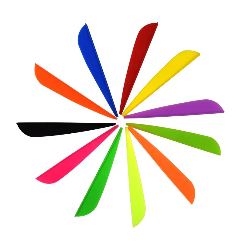 Archery arrow plastic vane streamline shape arrow fletching