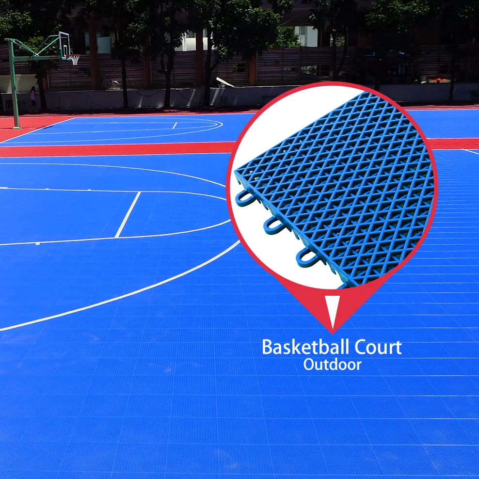 
Modular outdoor basketball court plastic event floor tile 
