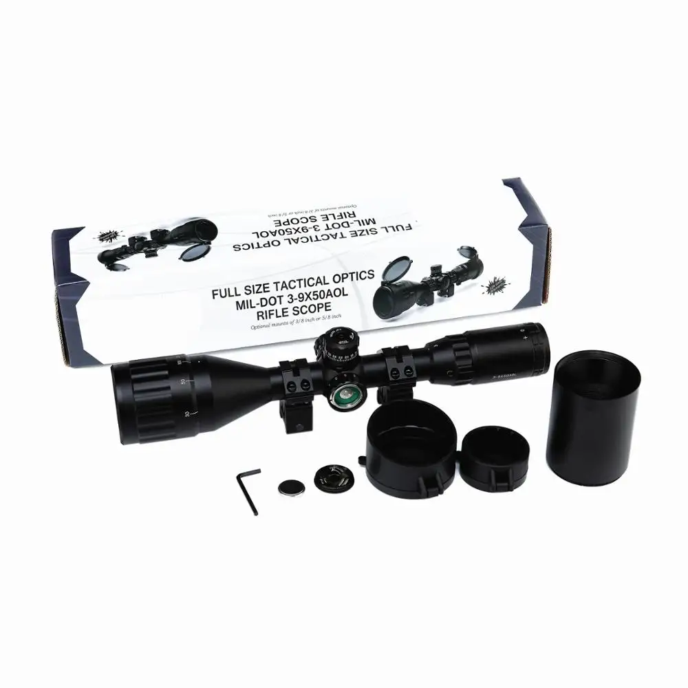Hunting equipment Rifle scopes compact 3-9X50 with red/green Mil Dot Reticle Riflescopes hunting scope