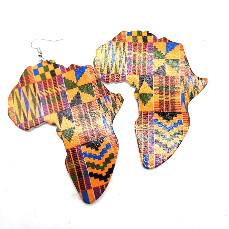 
2019 Africa Map Wooden Earrings 