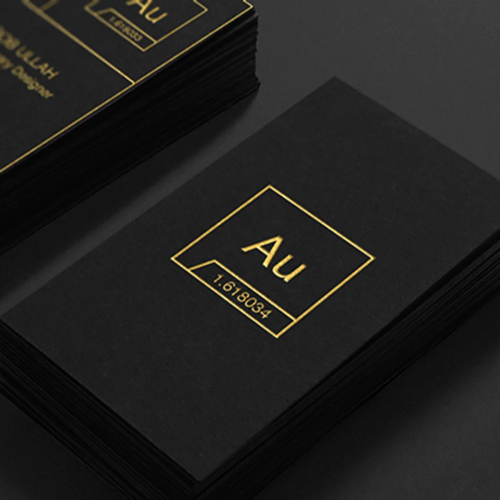 2021 hot sell cotton paper gold foil business card printing