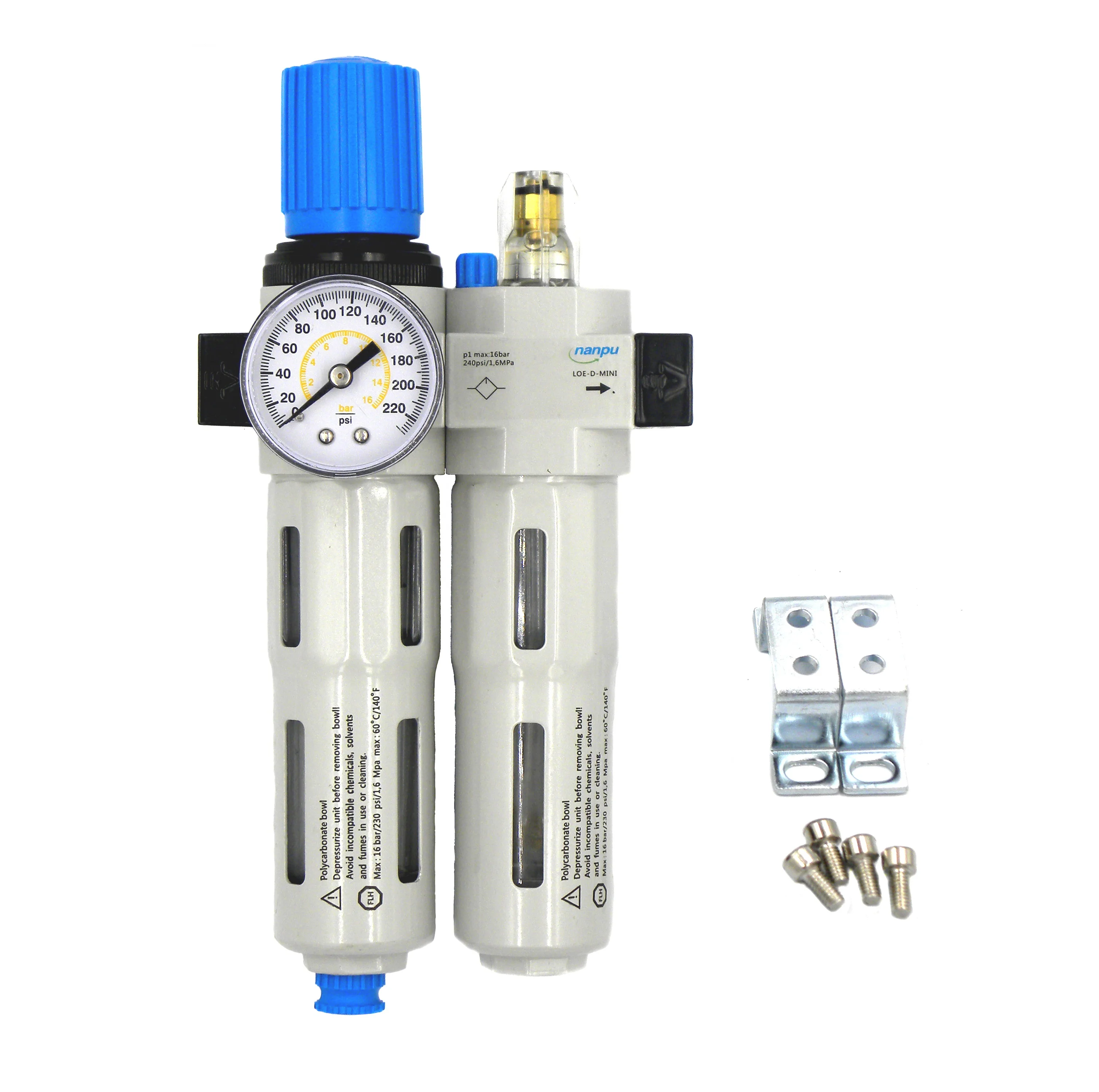 
FRC Midi-1/4 3/8 1/2 3/4 1 unit G PT NPT air source treatment FRL Equipment air preparation unit air regulator filter lubricator 