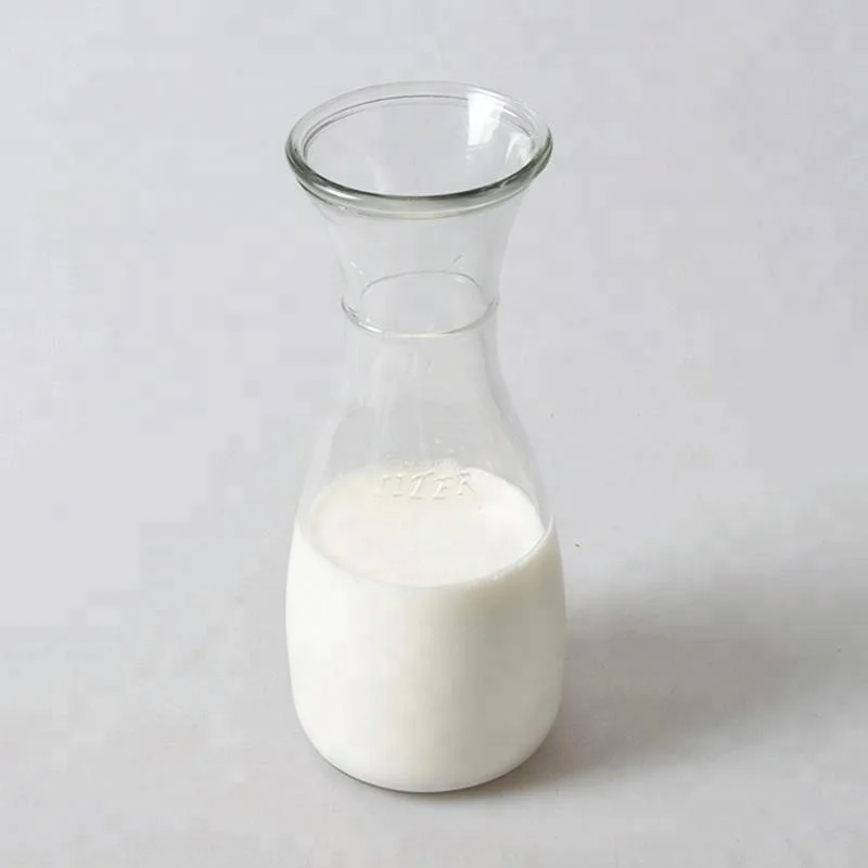 1L glass water milk botte carafe