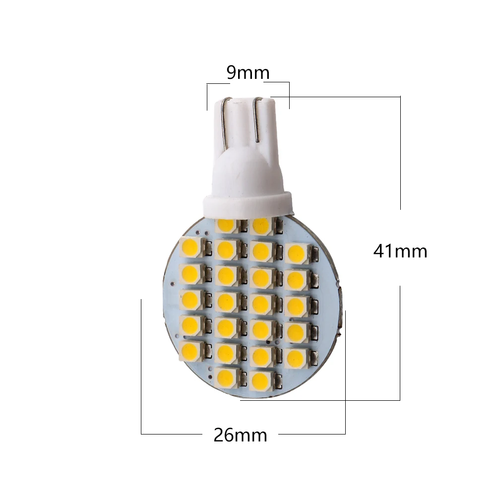 
Car LED Bulbs 1210 chip 24 md White and Warm White interior Number Plate light T10 501 W5W 194 LED bulbs Round 